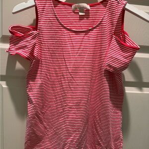 Michael Kors Red and White Striped Shirt